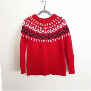 J. Crew Fair Isle Sweater in Red Sz XXS